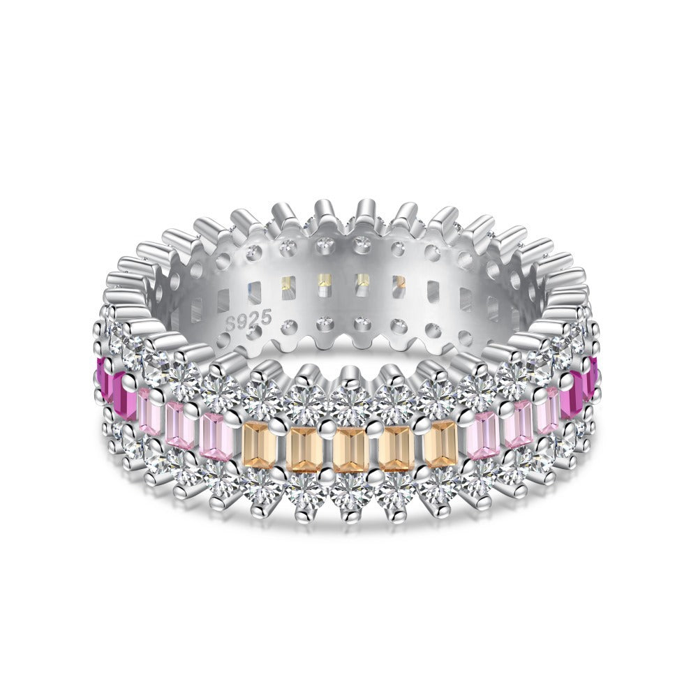 Zen Healing 925 Sterling Silver Vibrant Cubic Zirconia Ring