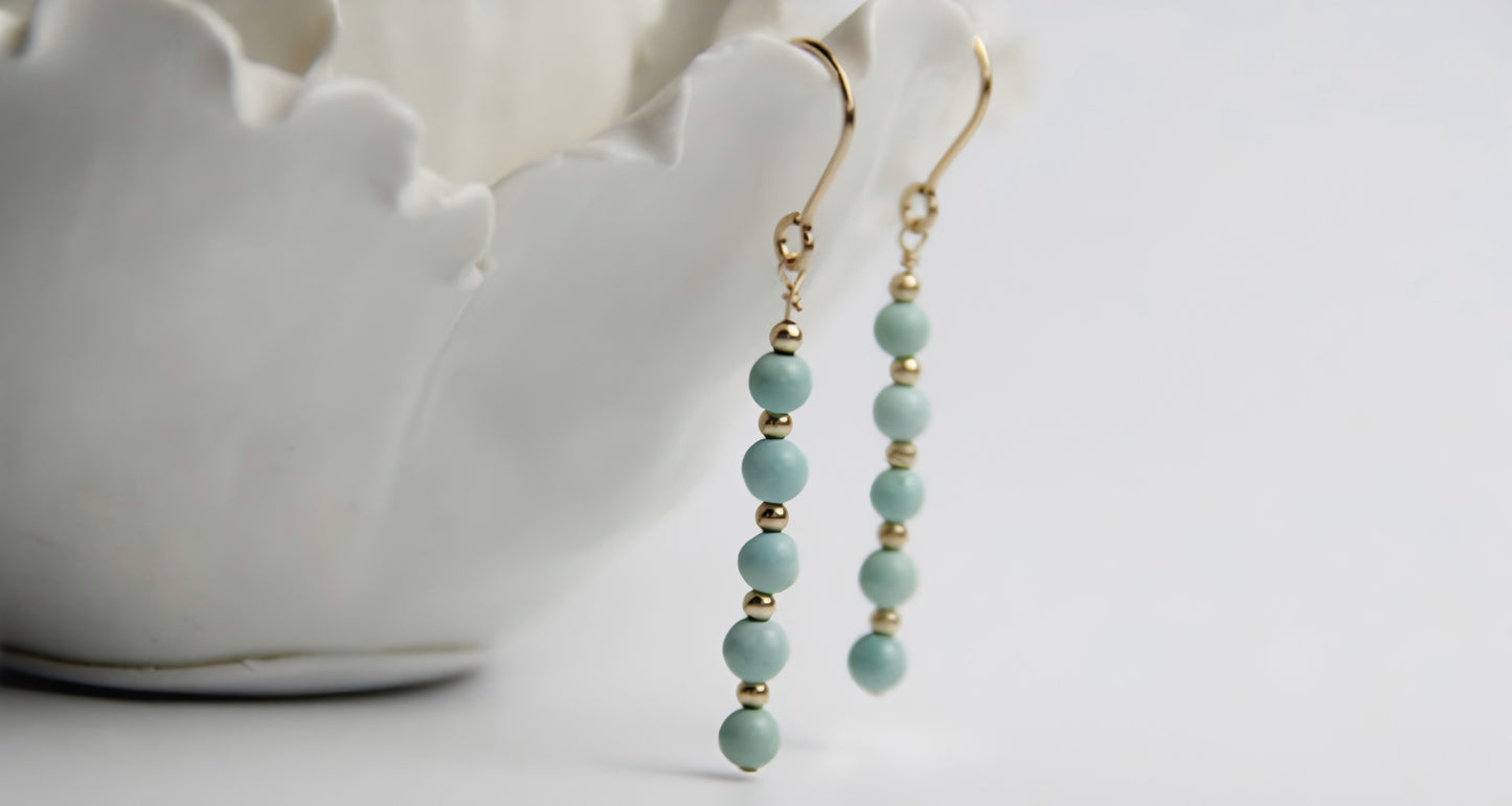 Boucles d'oreilles en turquoise brute