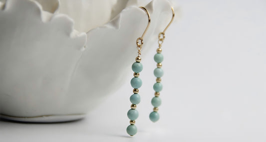 Boucles d'oreilles en turquoise brute