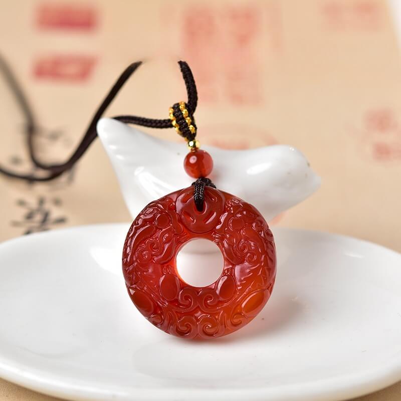 Red Agate Pi Xiu Peace Pendant Prosperity&Wealth Necklace