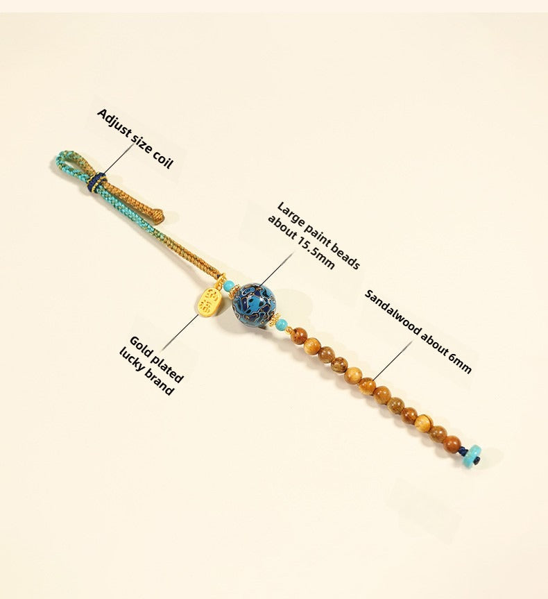 Sandalwood & Lacquer Bead Lucky Feng Shui Protection Bracelet