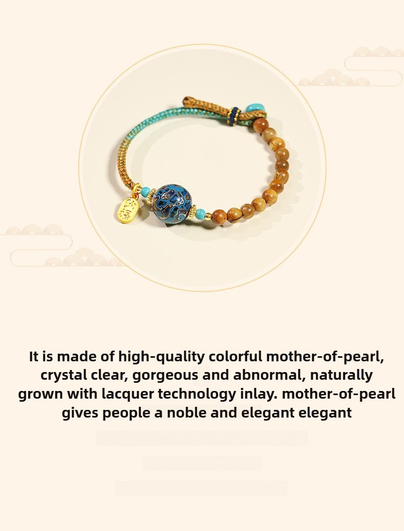 Sandalwood & Lacquer Bead Lucky Feng Shui Protection Bracelet
