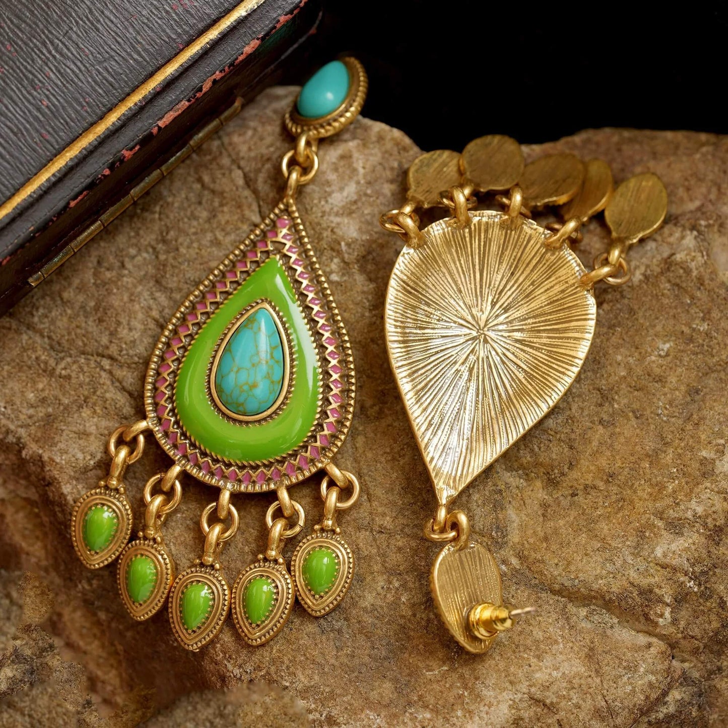 Boucles d'oreilles à pampilles en forme de larme turquoise - Glamour · Success