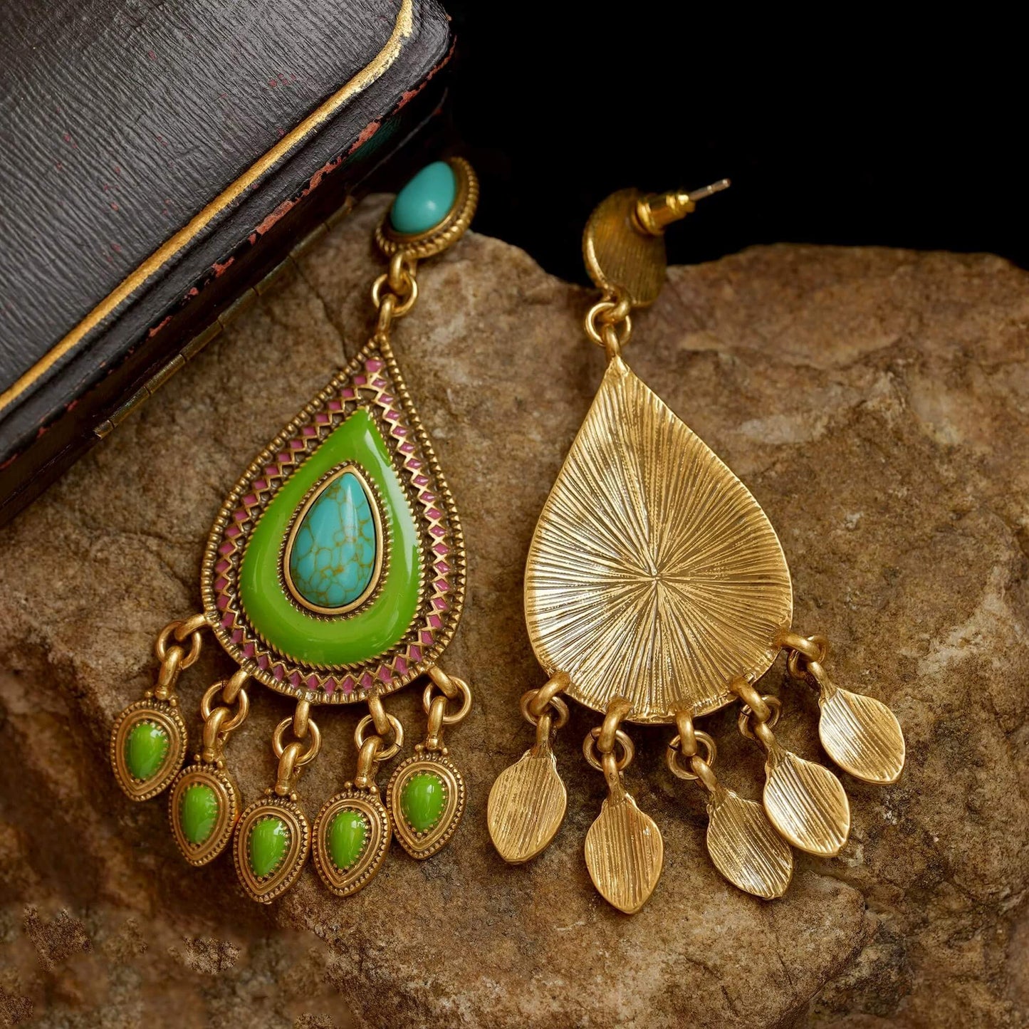 Boucles d'oreilles à pampilles en forme de larme turquoise - Glamour · Success