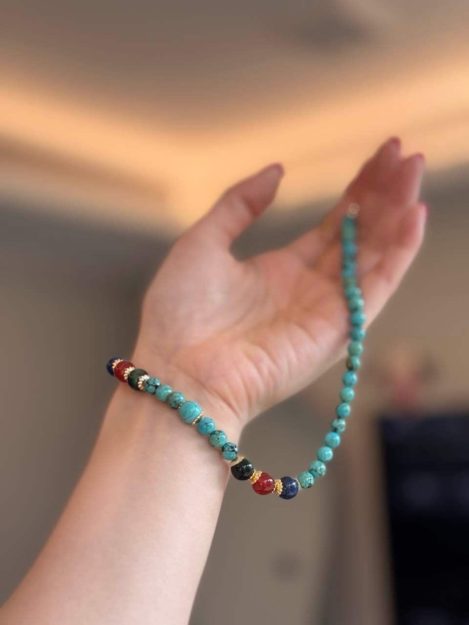 Turquoise Agate Vintage Necklace-Harmony•Healing•Health