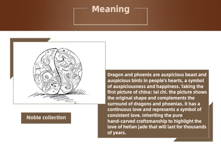 White Jade Couple Dragon Phoenix Love Pendant Gift