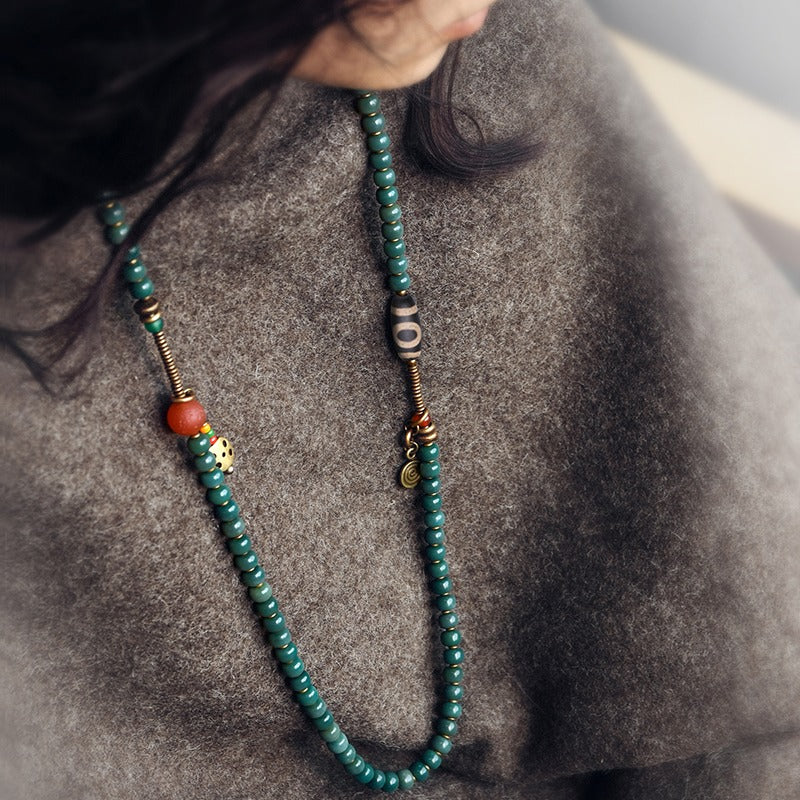 Zen Healing 108 Mala Beads Bodhi Seed Dzi Bead Wisdom BALANCE Bracelet & Necklace