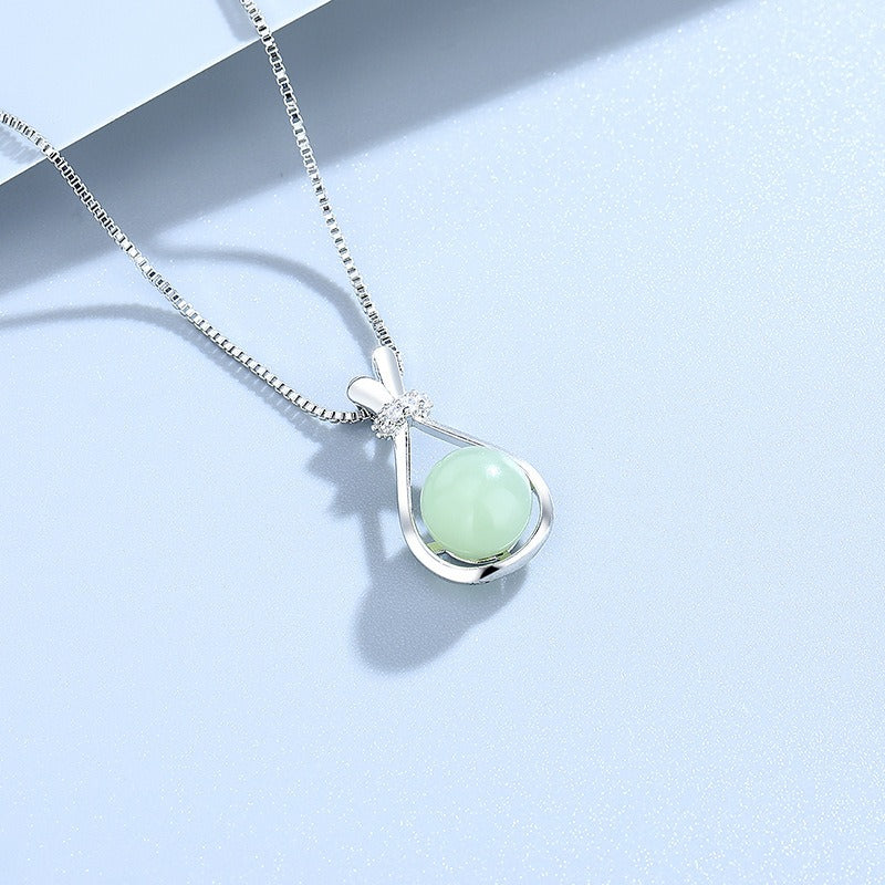 Zen Healing 18k Gold Jade Lucky Bag Necklace