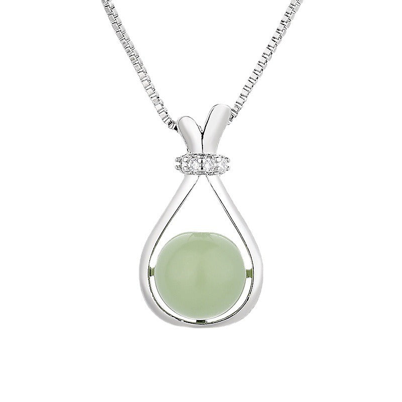 Zen Healing 18k Gold Jade Lucky Bag Necklace
