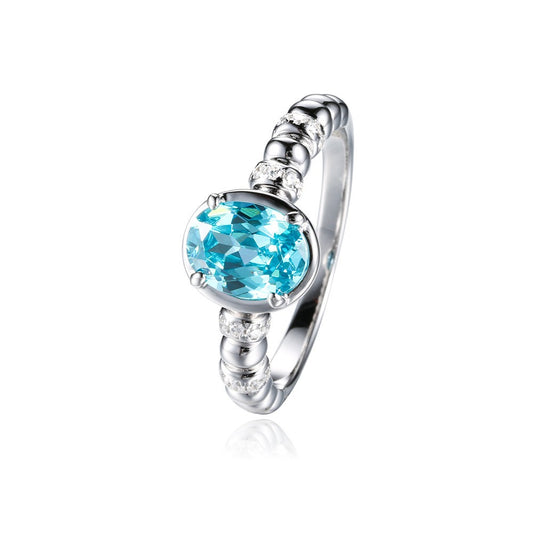 Zen Healing 925 Silver Blue Diamond Ring