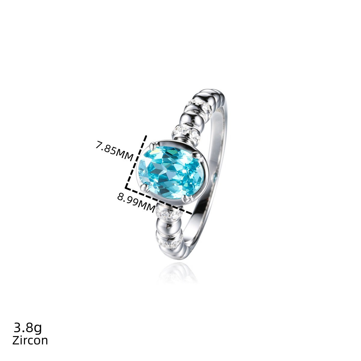 Zen Healing 925 Silver Blue Diamond Ring