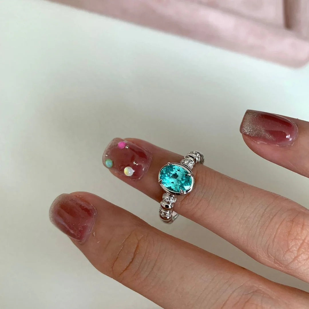 Zen Healing 925 Silver Blue Diamond Ring