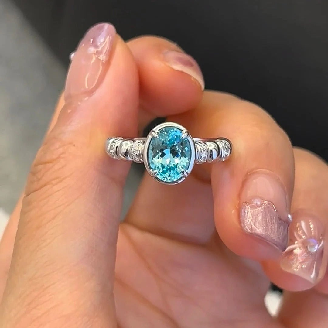 Zen Healing 925 Silver Blue Diamond Ring