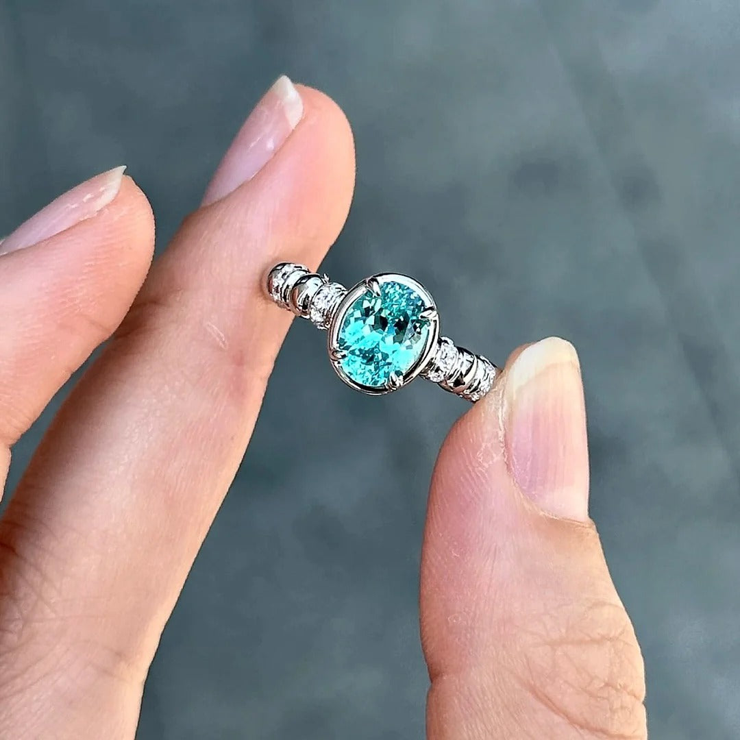 Zen Healing 925 Silver Blue Diamond Ring