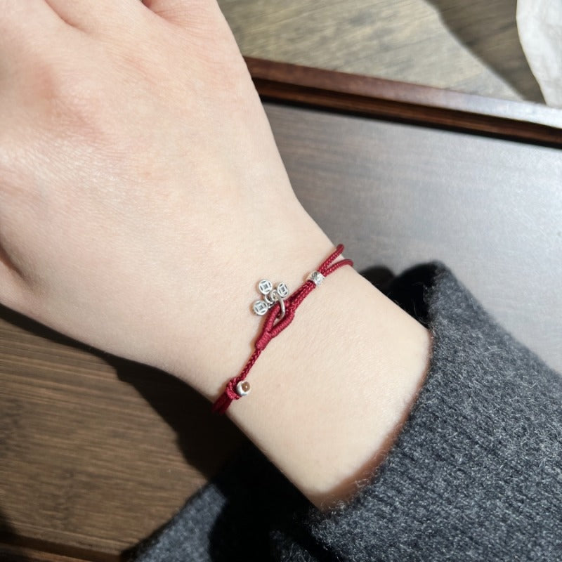 Zen Healing 925 Silver Coin Red String Bracelet Lucky Charm Bracelet