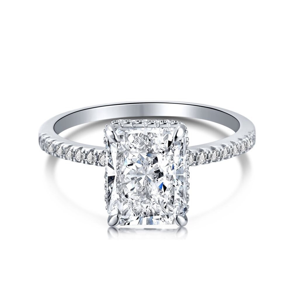 Zen Healing 925 Sterling Silver Colored Zircon Super Flash Wedding Ring