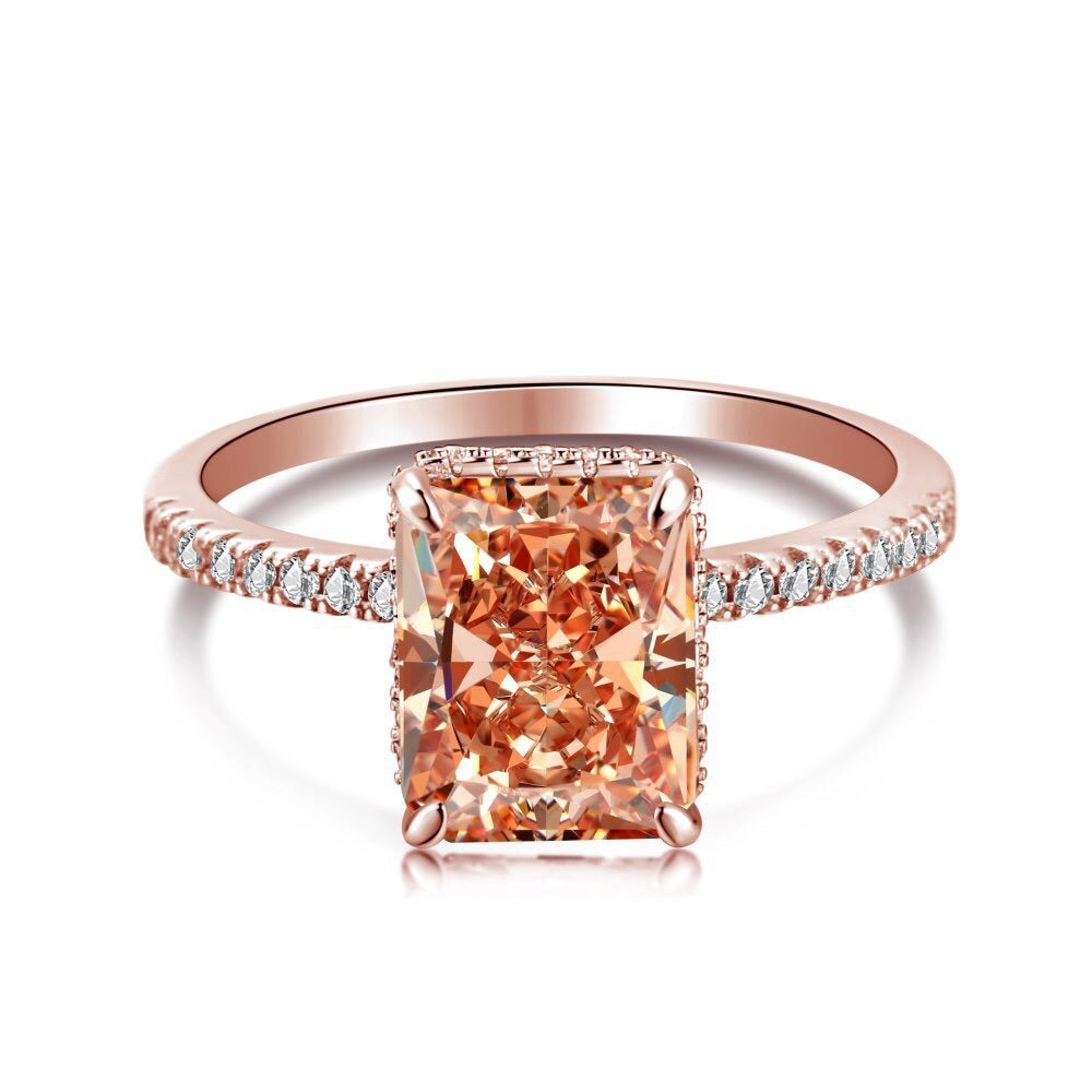 Zen Healing 925 Sterling Silver Colored Zircon Super Flash Wedding Ring