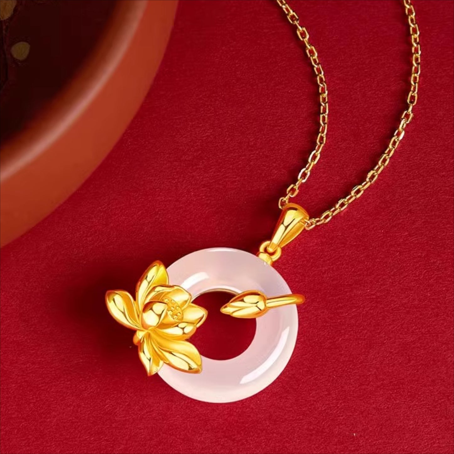 Zen Healing 925 Sterling Silver Lotus Peace Buckle Blessing Necklace
