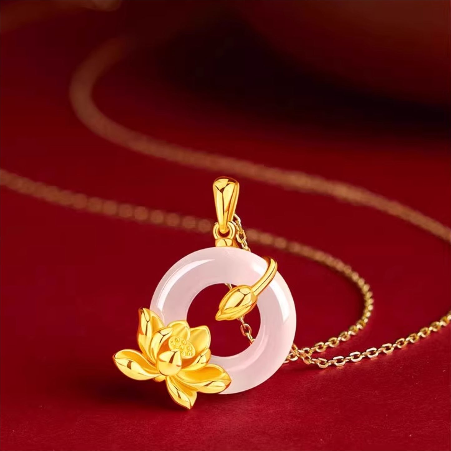 Zen Healing 925 Sterling Silver Lotus Peace Buckle Blessing Necklace
