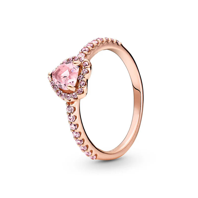 Zen Healing 925 Sterling Silver Luxury Cubic Zircon Heart Ring