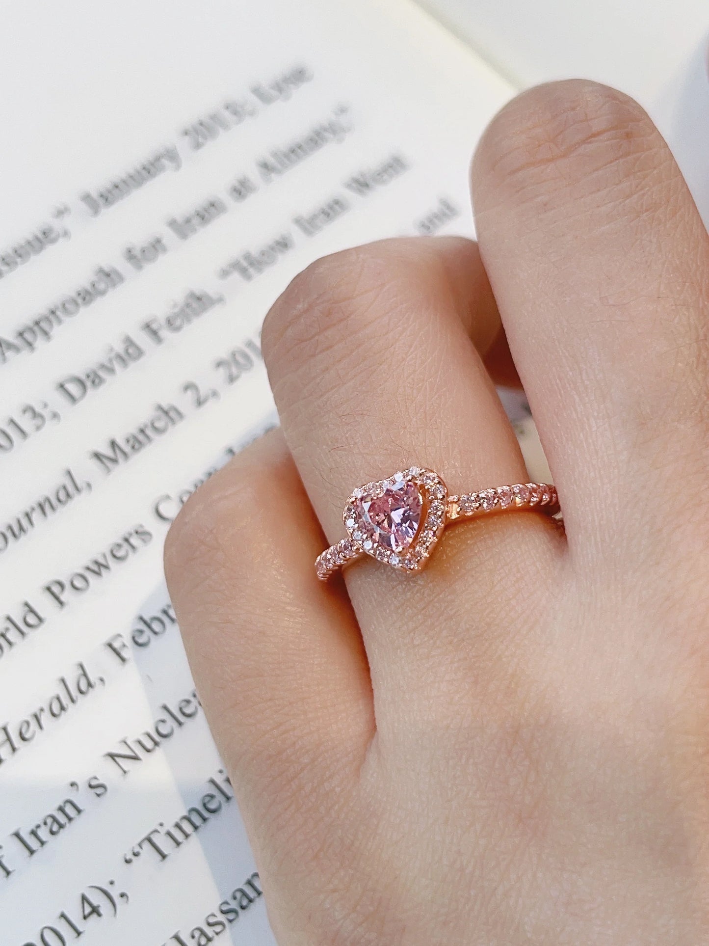 Zen Healing 925 Sterling Silver Luxury Cubic Zircon Heart Ring