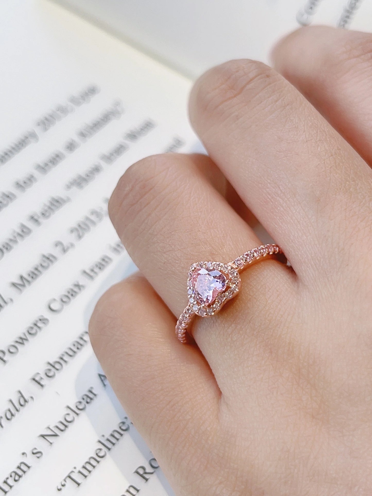 Zen Healing 925 Sterling Silver Luxury Cubic Zircon Heart Ring