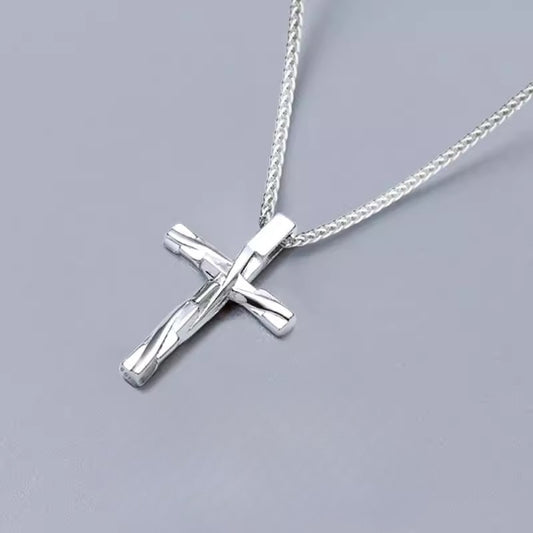Zen Healing 999 Sterling Silver Cross Faith Pendant Necklace