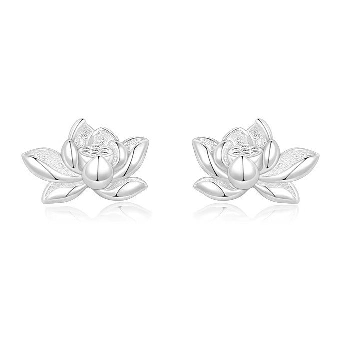 Zen Healing 999 Sterling Silver Lotus Balance Earrings