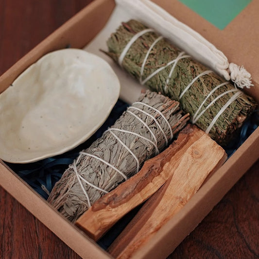 Zen Healing Blue Sage Cedar Palo Santo Meditation Cleansing Kit
