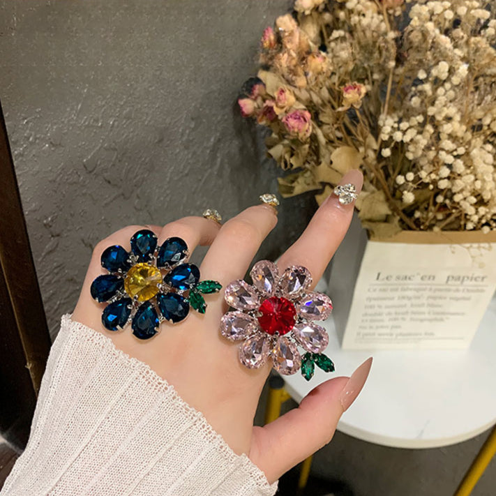 Zen Healing Bold Flower Adjustable Ring