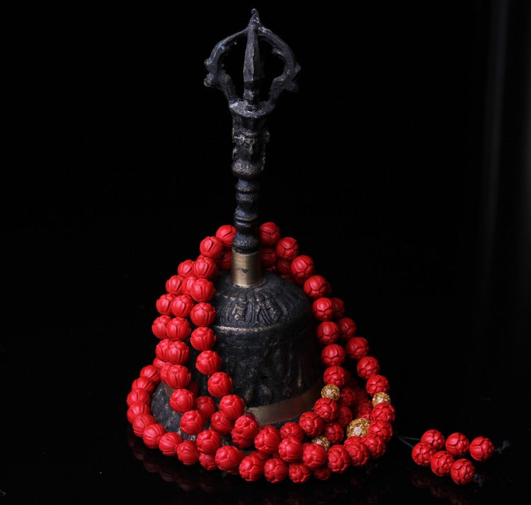 Zen Healing Cinnabar Lotus 108 Mala Prayer Beads Bracelet Buddha Bracelet