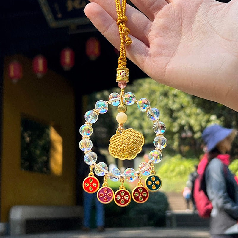 Zen Healing Five-Way Fortune God Multicolor Wealth Car Hanging Ornament