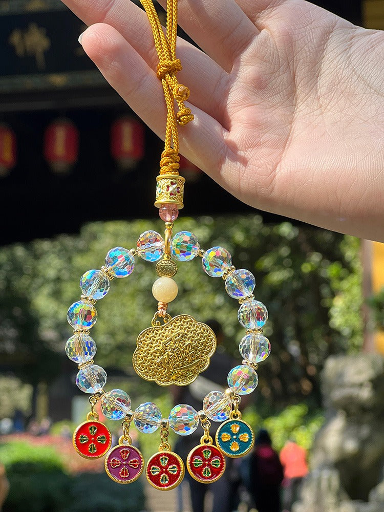 Zen Healing Five-Way Fortune God Multicolor Wealth Car Hanging Ornament