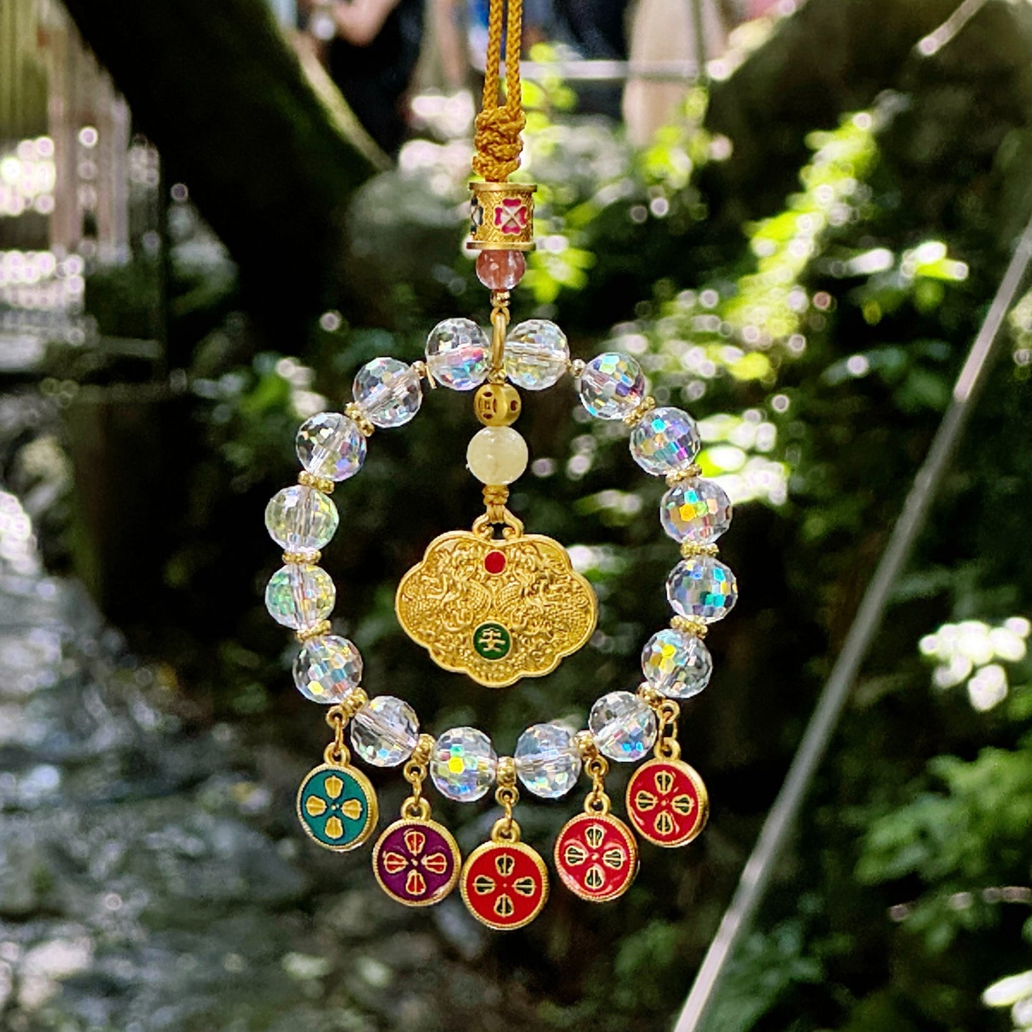 Zen Healing Five-Way Fortune God Multicolor Wealth Car Hanging Ornament