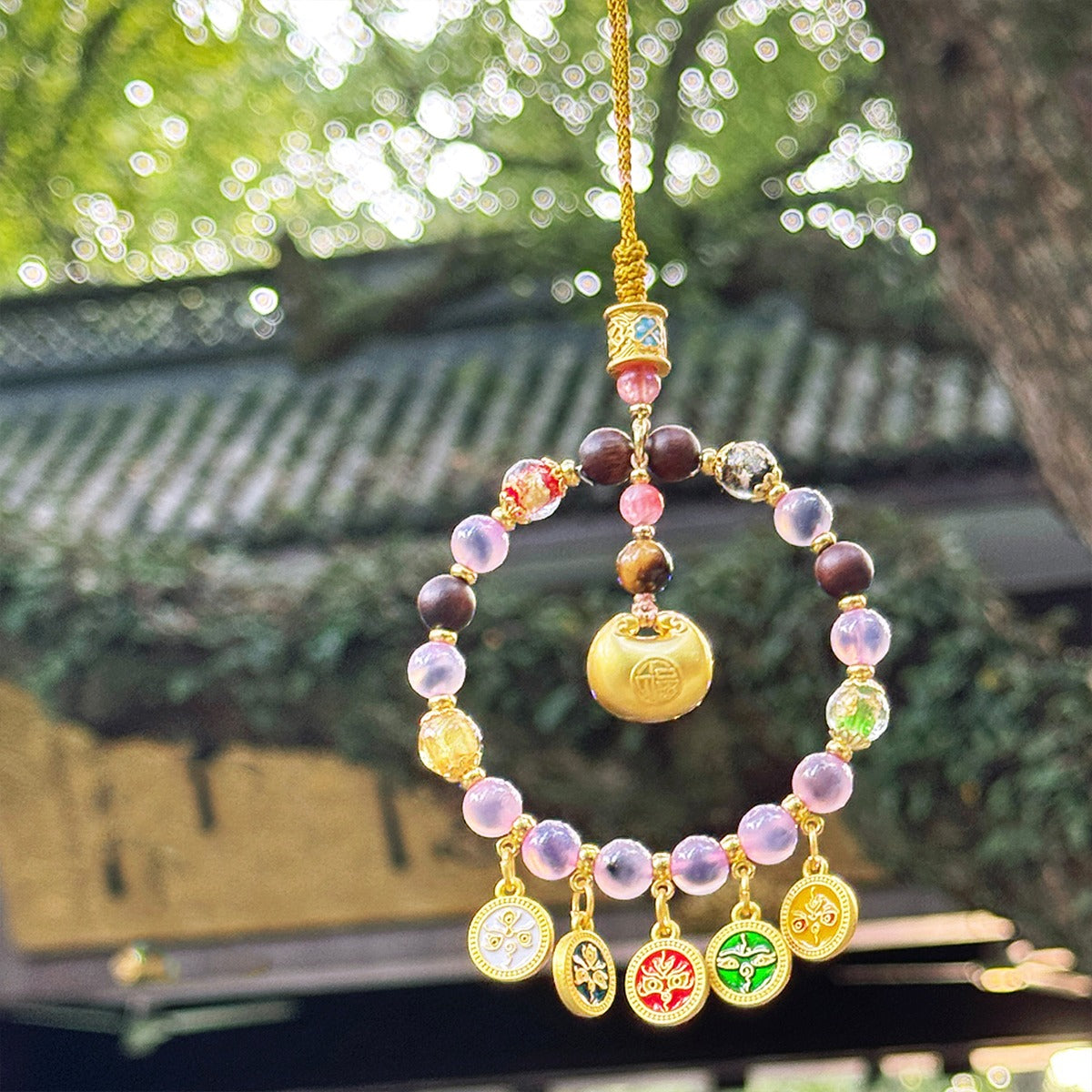 Zen Healing Five-Way Fortune God Multicolor Wealth Car Hanging Ornament