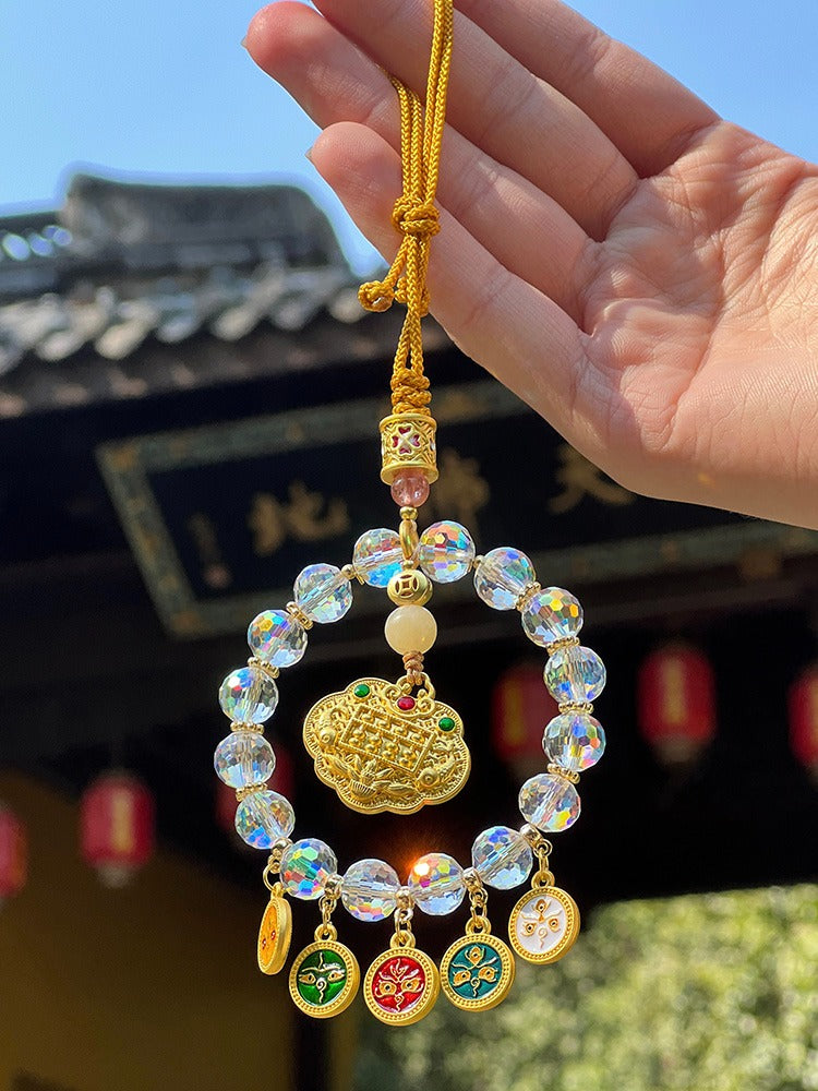 Zen Healing Five-Way Fortune God Multicolor Wealth Car Hanging Ornament