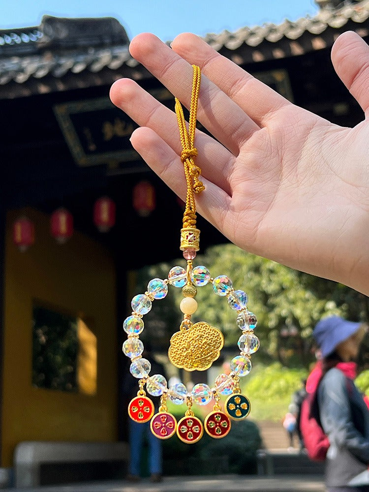 Zen Healing Five-Way Fortune God Multicolor Wealth Car Hanging Ornament