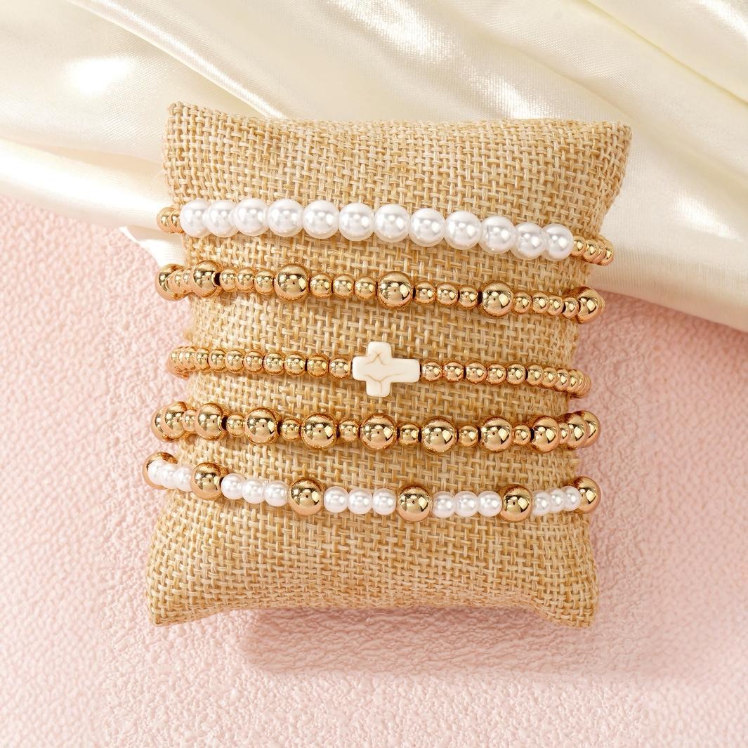 Zen Healing Glass Cross Luck Charm Bracelet Protection Beaded Bracelet