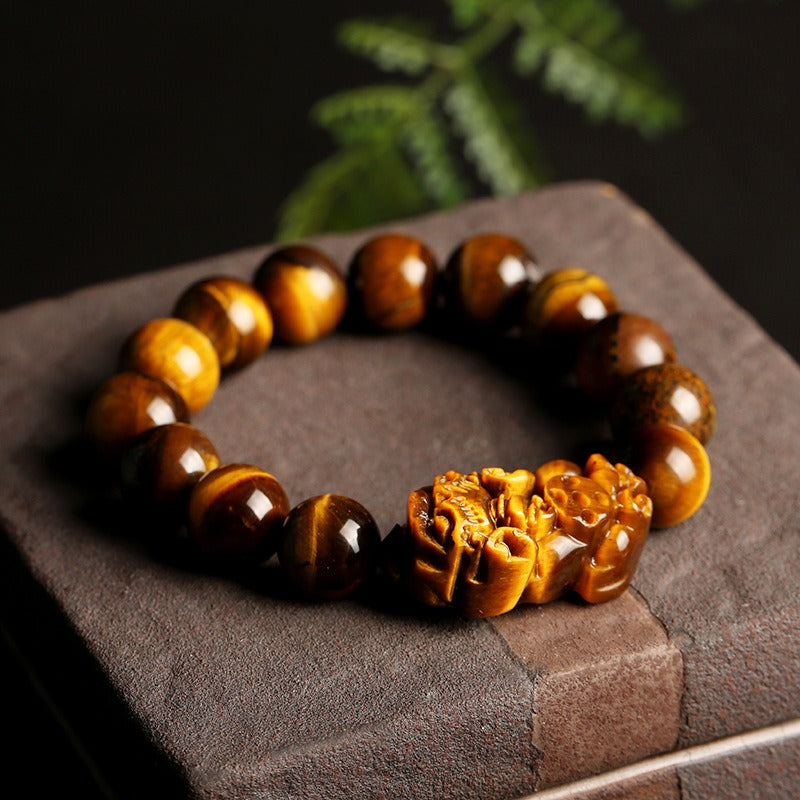 Zen Healing Natural Tiger Eye PiXiu Wealth Protection Bracelet