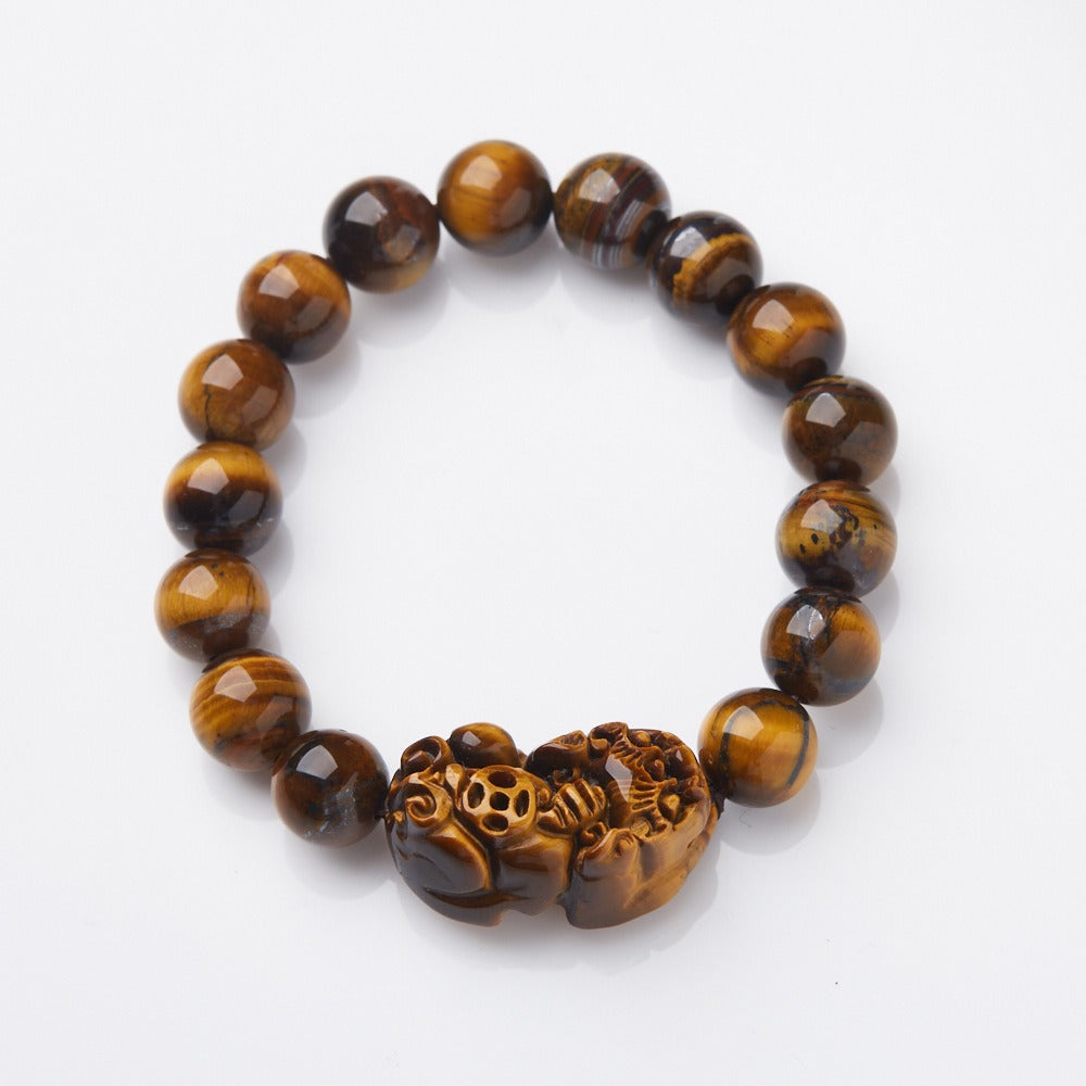Zen Healing Natural Tiger Eye PiXiu Wealth Protection Bracelet