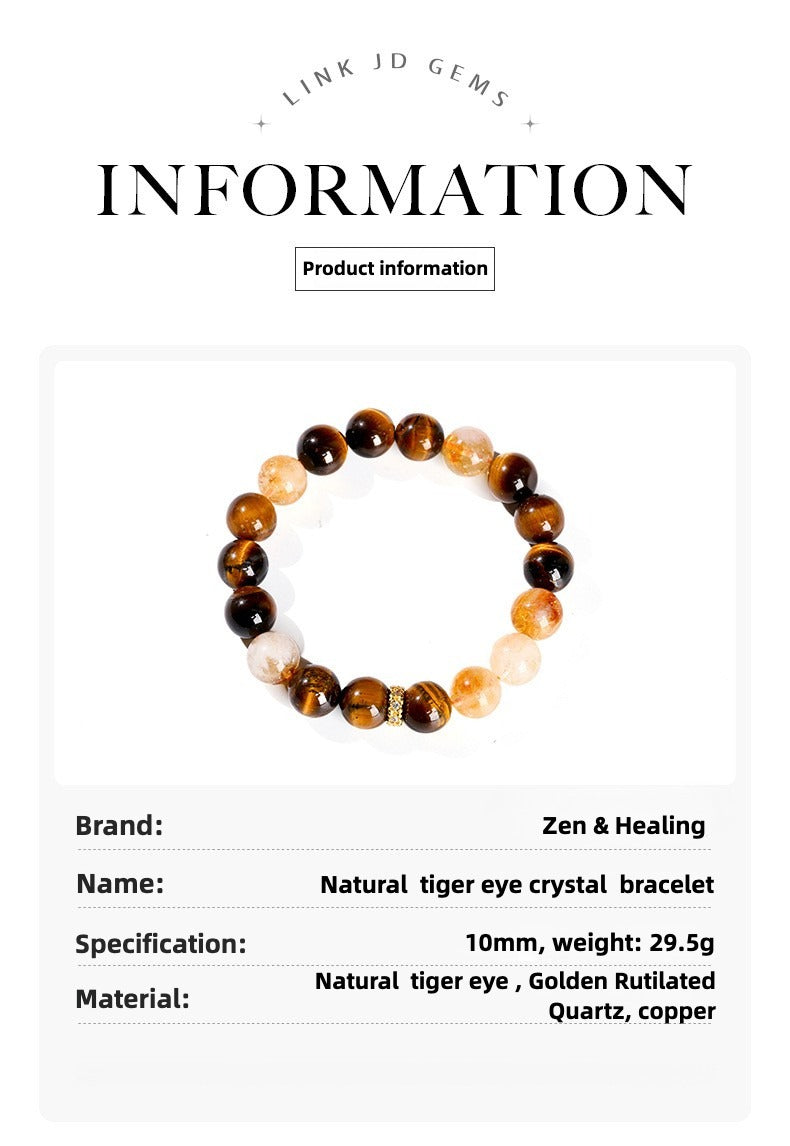 Zen Healing Natural Tiger Eye Strength Wealth Bracelet