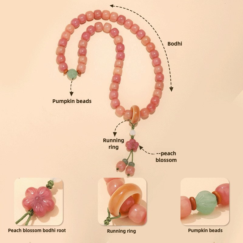 Zen Healing Peach Blossom Bodhi Wisdom Bracelet
