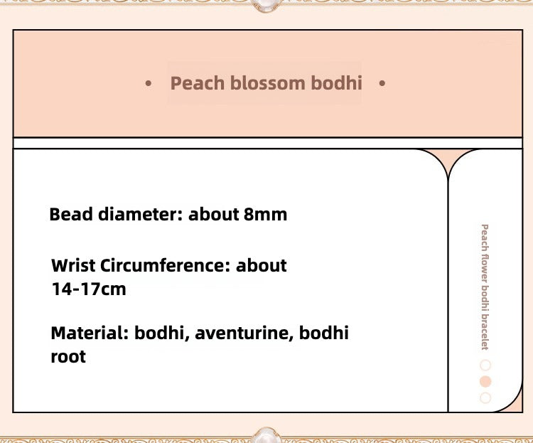 Zen Healing Peach Blossom Bodhi Wisdom Bracelet