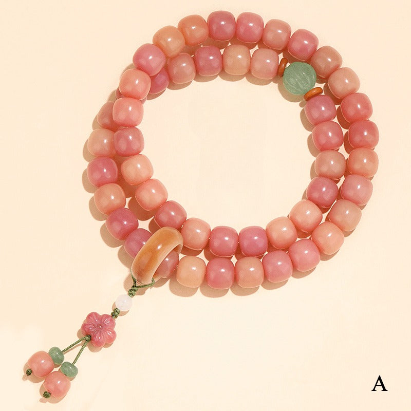 Zen Healing Peach Blossom Bodhi Wisdom Bracelet