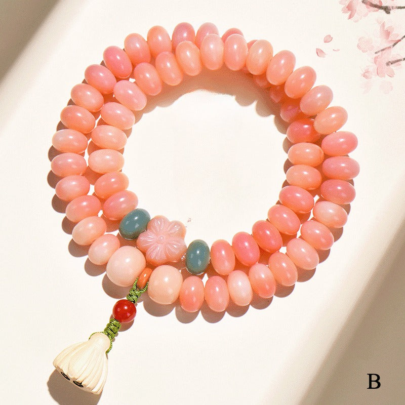 Zen Healing Peach Blossom Bodhi Wisdom Bracelet