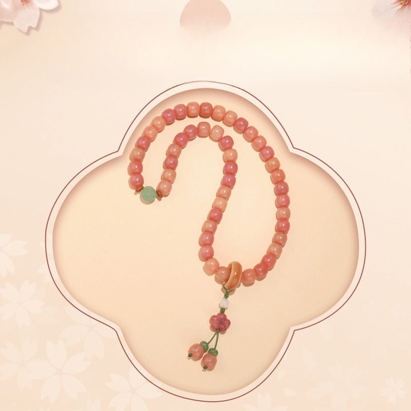 Zen Healing Peach Blossom Bodhi Wisdom Bracelet
