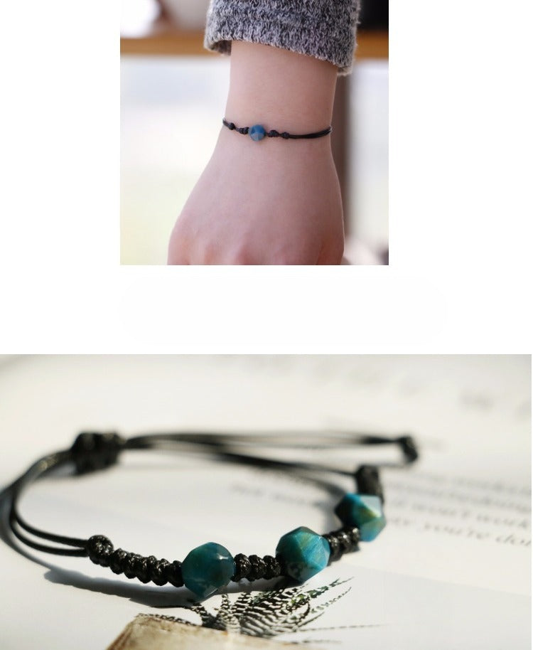 Zen Healing Roasted Tiger Eye Stone Braid Courage Bracelet