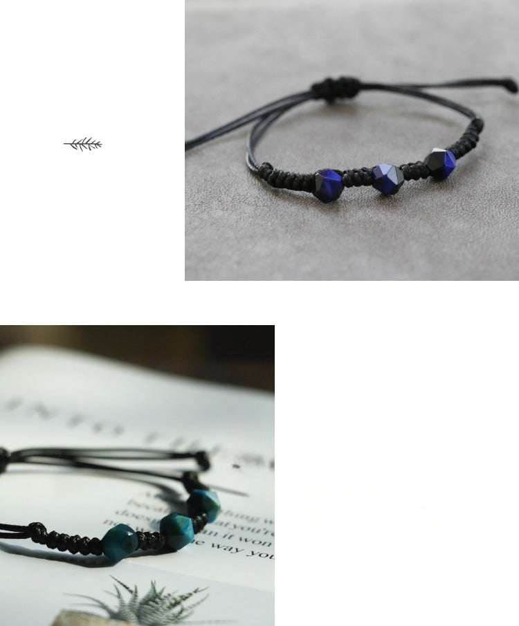 Zen Healing Roasted Tiger Eye Stone Braid Courage Bracelet