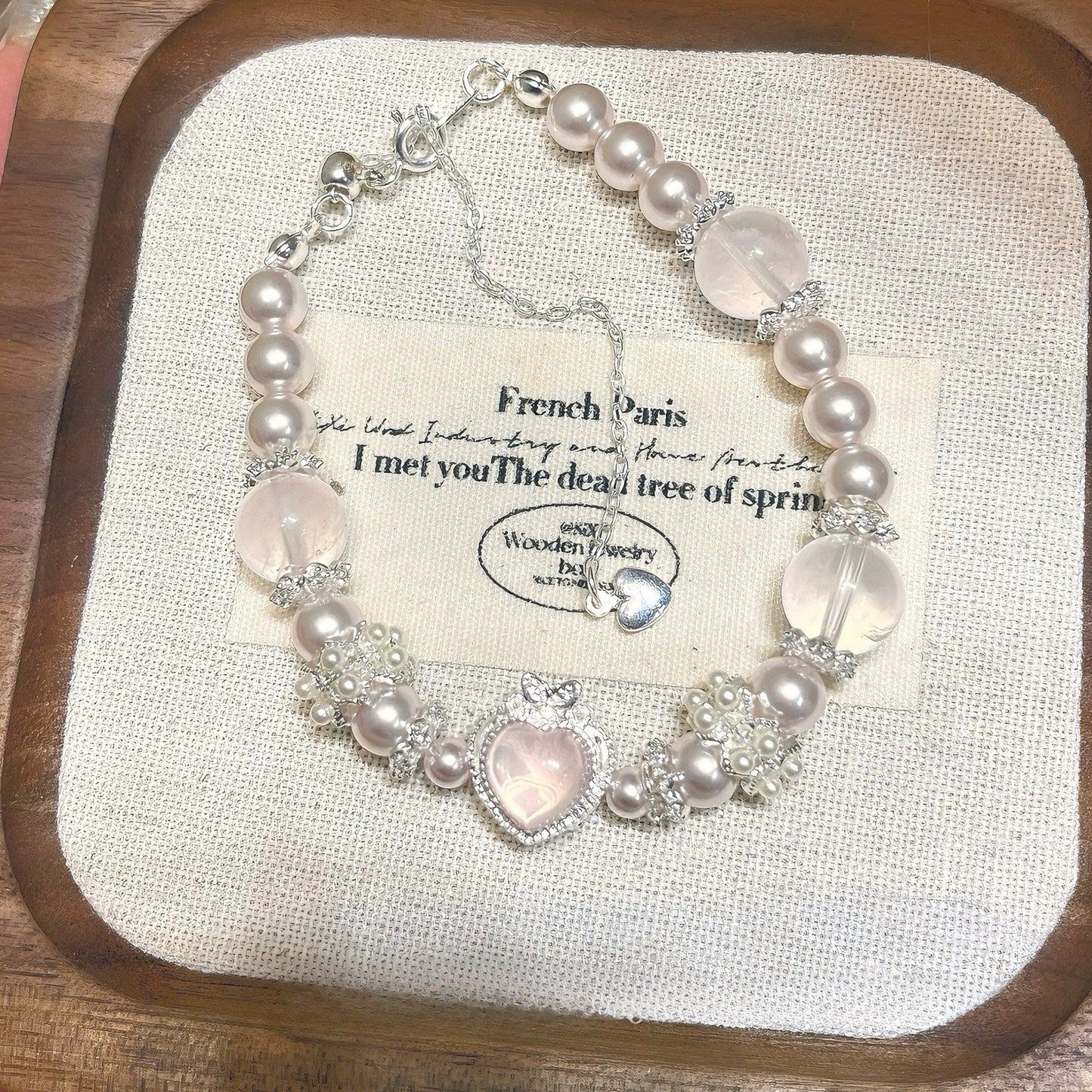 Zen Healing Rose Quartz Pearl Love Bracelet