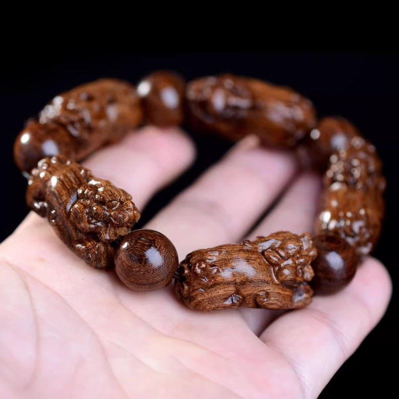 Zen Healing Sandalwood PiXiu Peace Feng Shui Bracelet